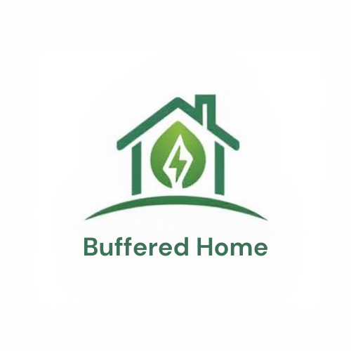 house silhouette logo with integrated leaf and power icon